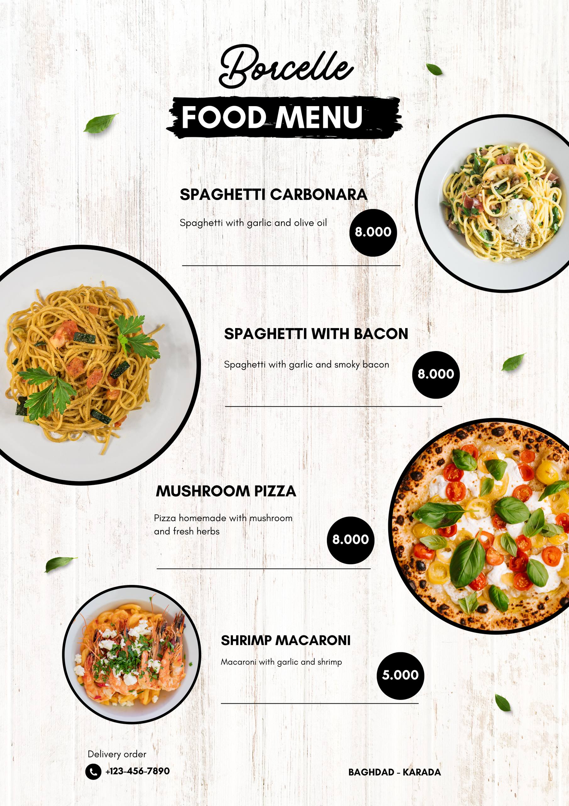 Restaurant Menu 3